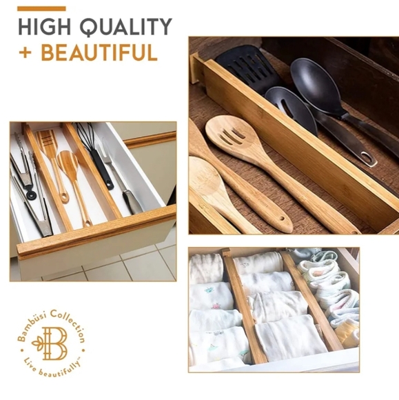 Bambüsi Organic Bamboo 4 Pack Drawer Divider - Picture 3 of 5